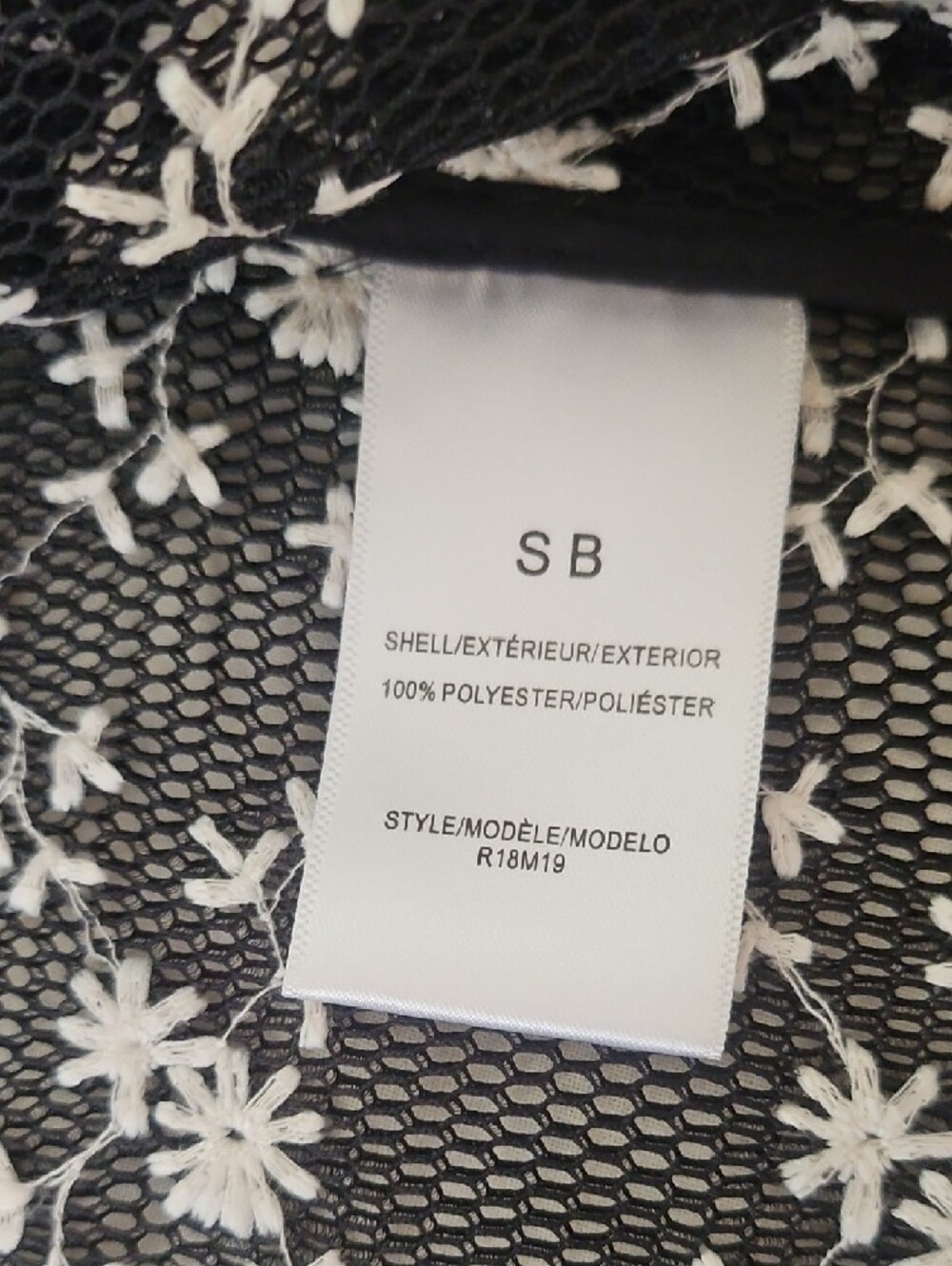 SB by Sachin & Babi Black Mesh Moto Jacket w/ White Floral Embroidery- Size XS - Picture 9 of 12